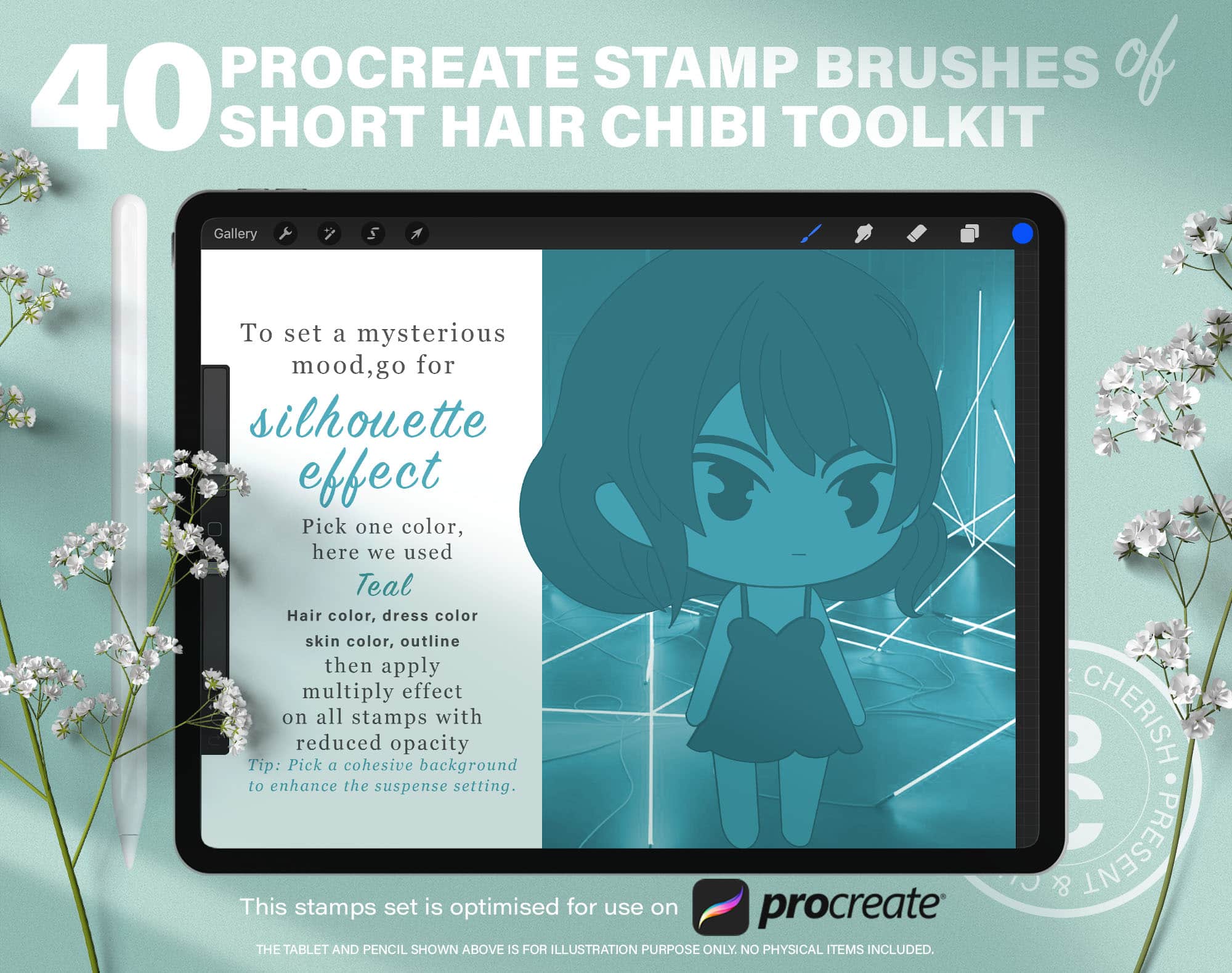 Anime Girl Hairstyle Stamp Guide Template Procreate Hair Brushes For