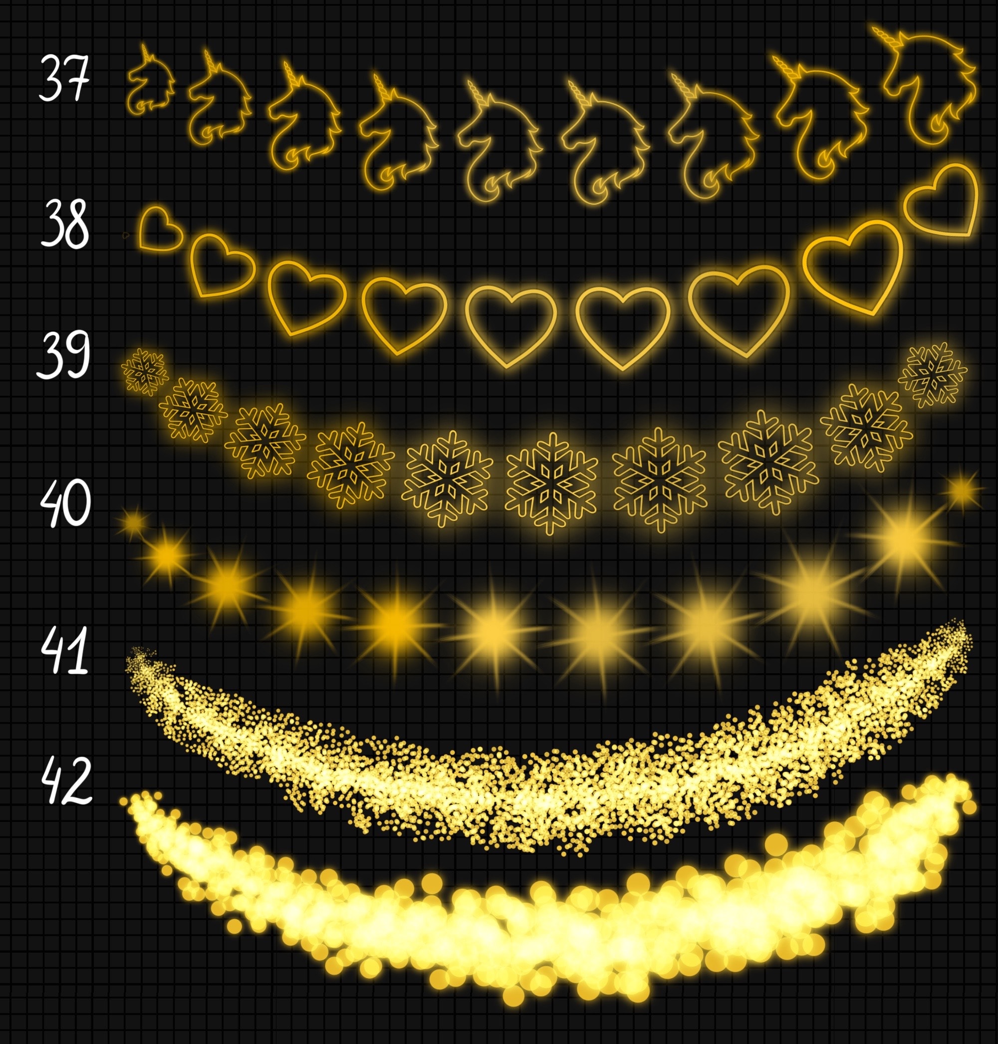Download 62 PROCREATE GARLAND BRUSHES, Glowing/Lights brushes ...