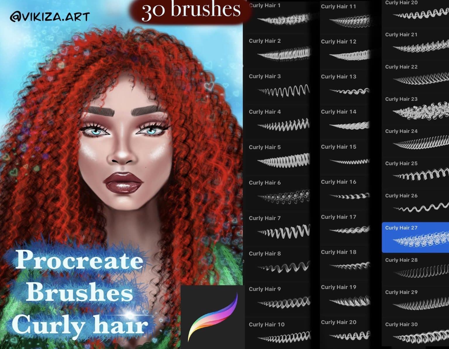 procreate hair brushes free download