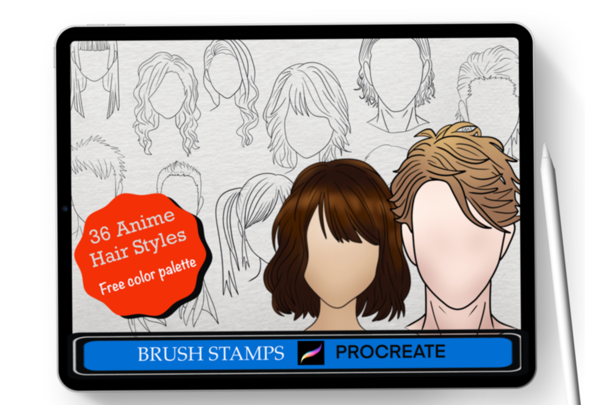 Free Hair brush pack V2  Free Brushes for Procreate