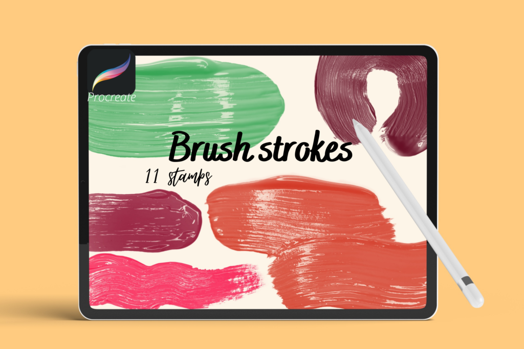 11 Thick Paint Stroke STAMPS Procreate | Brush Galaxy