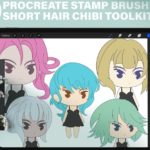Anime Hair Stamp Brush for Procreate 31 Chibi Hair Reference 
