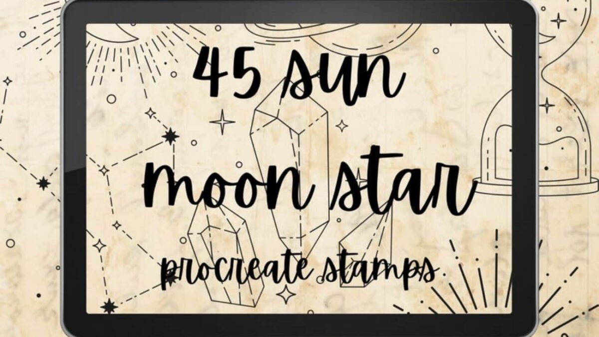 Magical Procreate Stamps Moon and Sun Graphic by ResipaintDesign · Creative  Fabrica