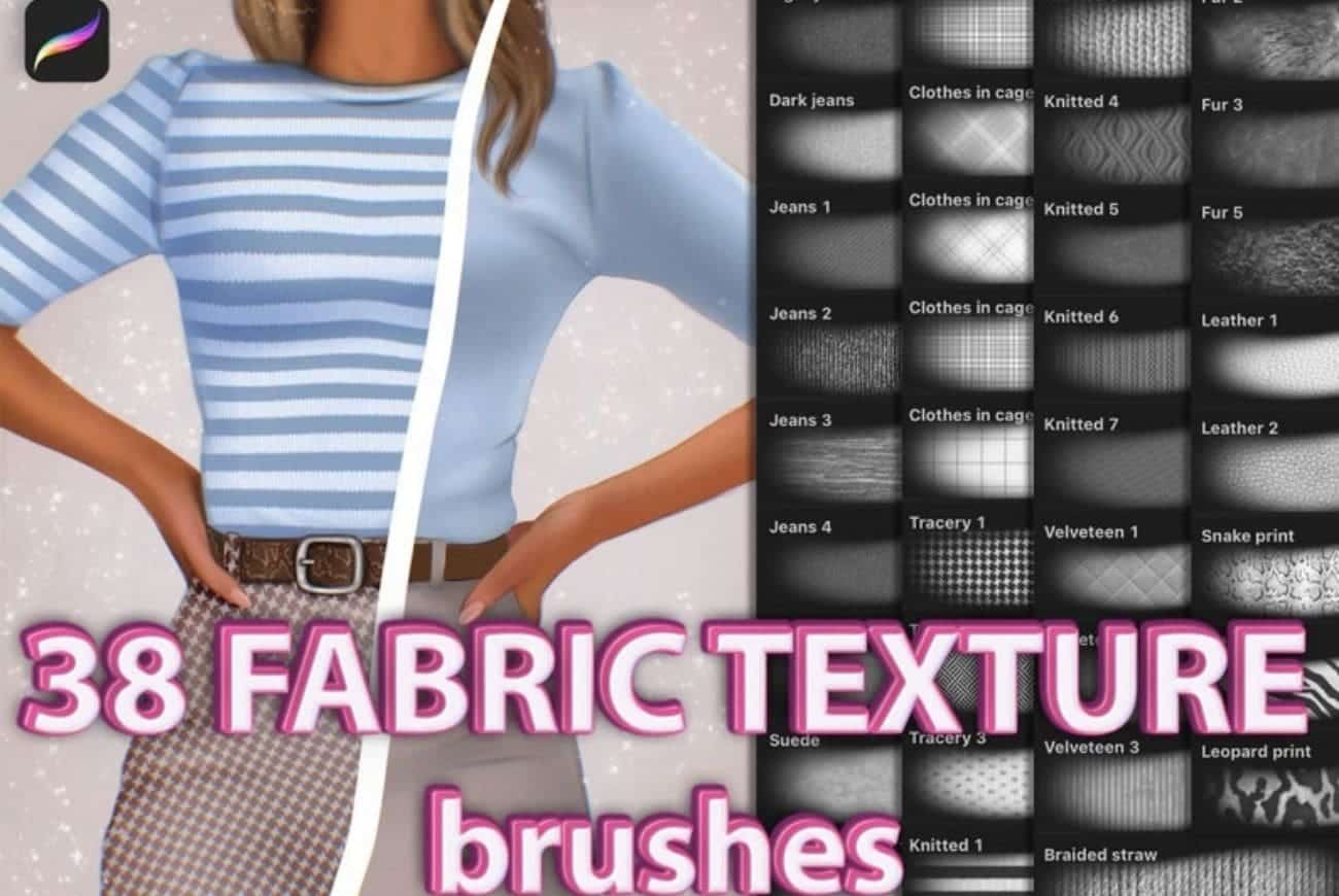fabric texture brushes procreate free